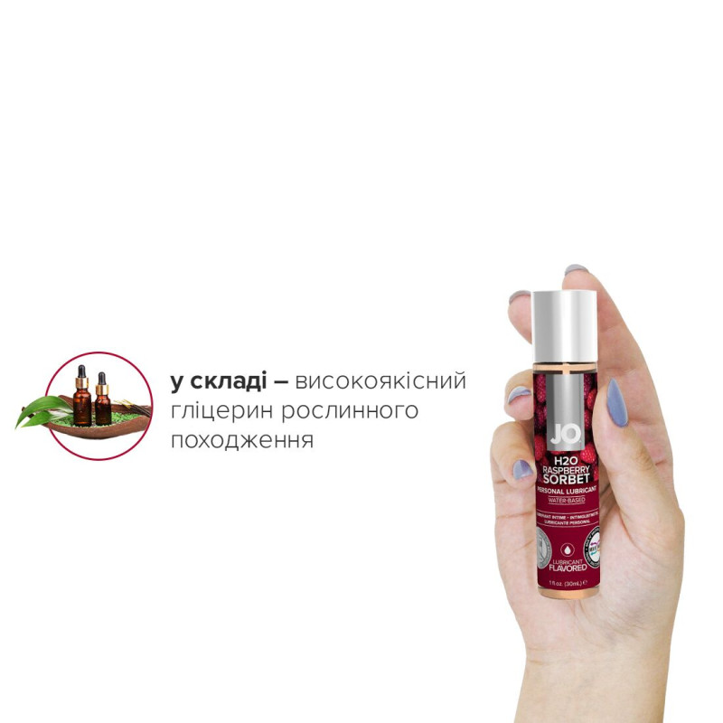 Лубрикант на водній основі System JO H2O RASPBERRY SORBET 30 мл Лубрикант на водній основі System JO H2O RASPBERRY SORBET 30 мл