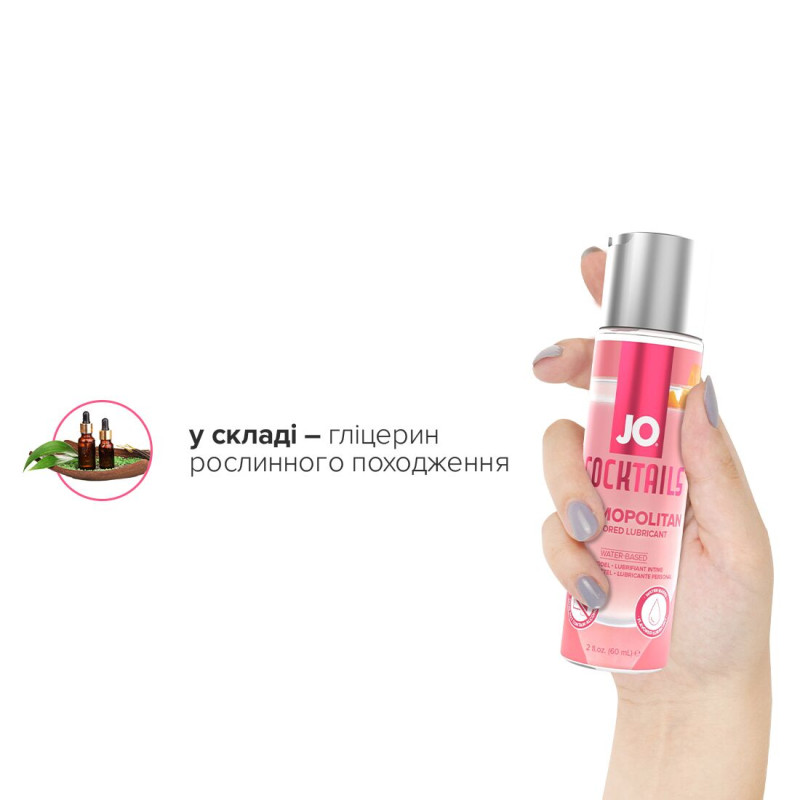 Лубрикант на водной основе JO Cocktails - Cosmopolitan без сахара, растительный глицерин (60 мл) Лубрикант на водной основе JO Cocktails - Cosmopolitan без сахара, растительный глицерин (60 мл)