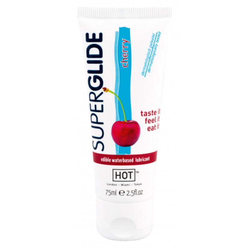 Вишневе орально-вагінальне їстівне мастило на водній основі Hot 75 мл Вишневе орально-вагінальне їстівне мастило на водній основі Hot 75 мл