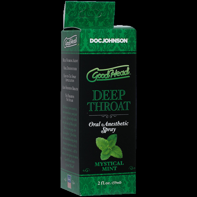Спрей для минета Doc Johnson GoodHead DeepThroat Spray - Mystical Mint 59 мл для глубокого минета Спрей для минета Doc Johnson GoodHead DeepThroat Spray - Mystical Mint 59 мл для глубокого минета