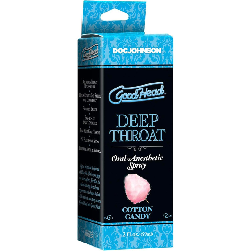 Спрей для минета Doc Johnson GoodHead DeepThroat Spray - Cotton Candy 59 мл для глубокого минета Спрей для минета Doc Johnson GoodHead DeepThroat Spray - Cotton Candy 59 мл для глубокого минета