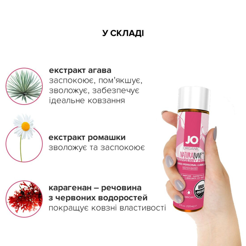 Лубрикант на водной основе System JO USDA ORGANIC STRAWBERRY 120 мл Лубрикант на водной основе System JO USDA ORGANIC STRAWBERRY 120 мл