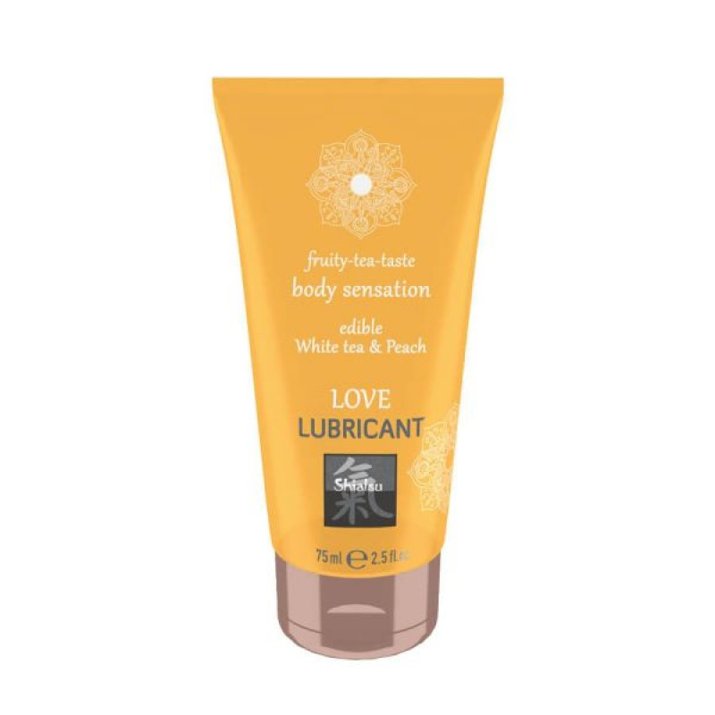 Їстівний лубрикант Hot SHIATSU Love Білий чай та Персик 75 мл Їстівний лубрикант Hot SHIATSU Love Білий чай та Персик 75 мл