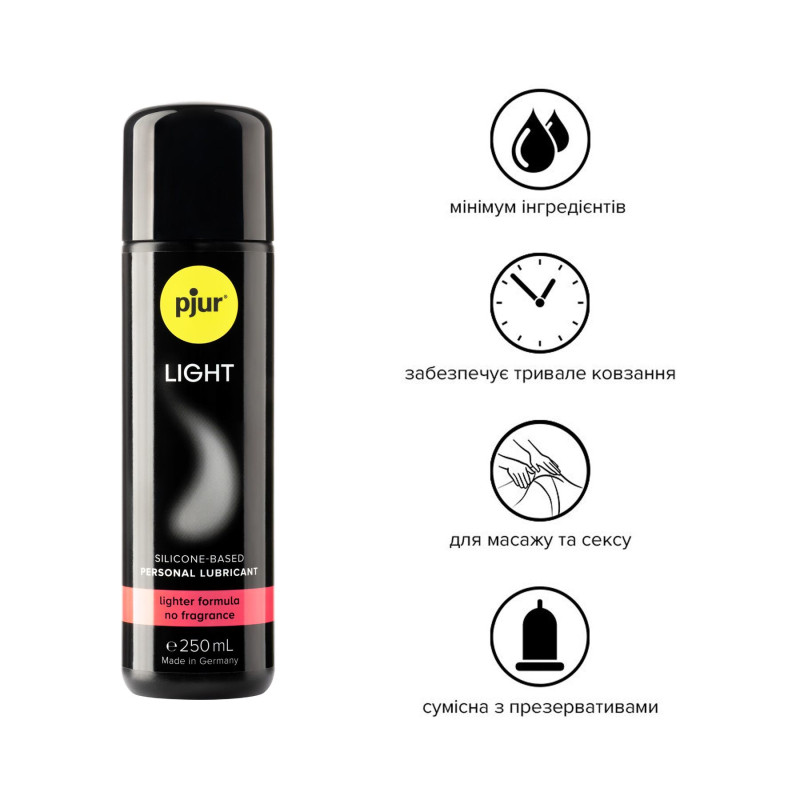 Силіконова змазка pjur Light 250 мл найрідкіша, 2в1 для сексу та масажу Силіконова змазка pjur Light 250 мл найрідкіша, 2в1 для сексу та масажу