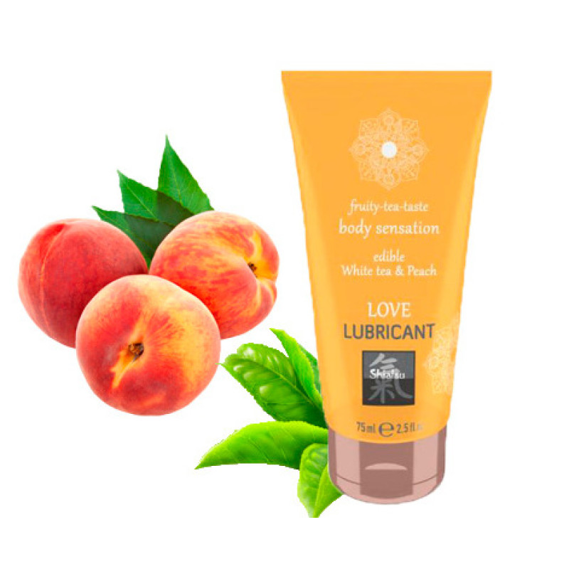 Їстівний лубрикант Hot SHIATSU Love Білий чай та Персик 75 мл Їстівний лубрикант Hot SHIATSU Love Білий чай та Персик 75 мл