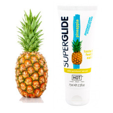Ананасовая орально-вагинальная съедобная смазка на водной основе Hot 75 мл