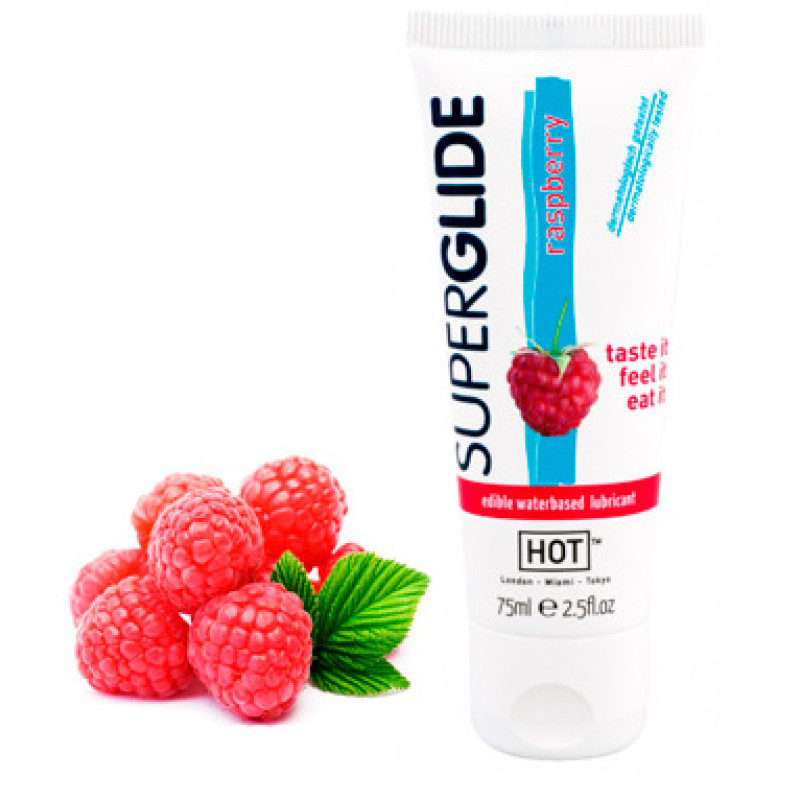 Малинова орально-вагінальна їстівна мастило на водній основі Hot 75 мл Малинова орально-вагінальна їстівна мастило на водній основі Hot 75 мл