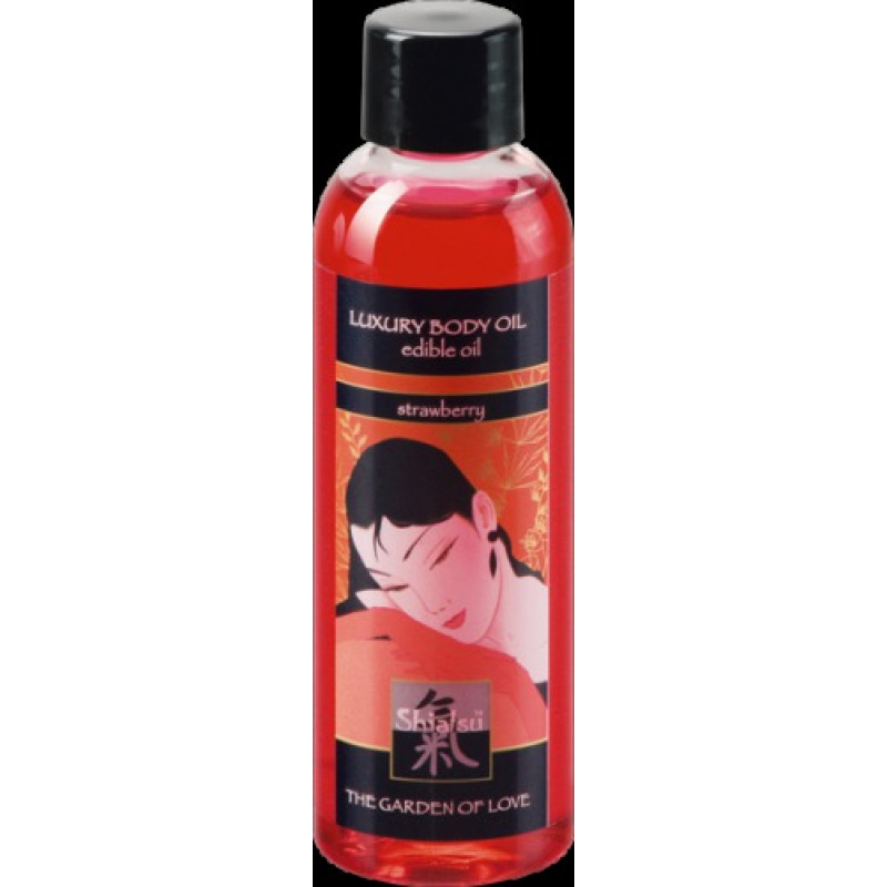 Съедобное масло для тела Hot Shiatsu с ароматом Клубники 100 мл Съедобное масло для тела Hot Shiatsu с ароматом Клубники 100 мл