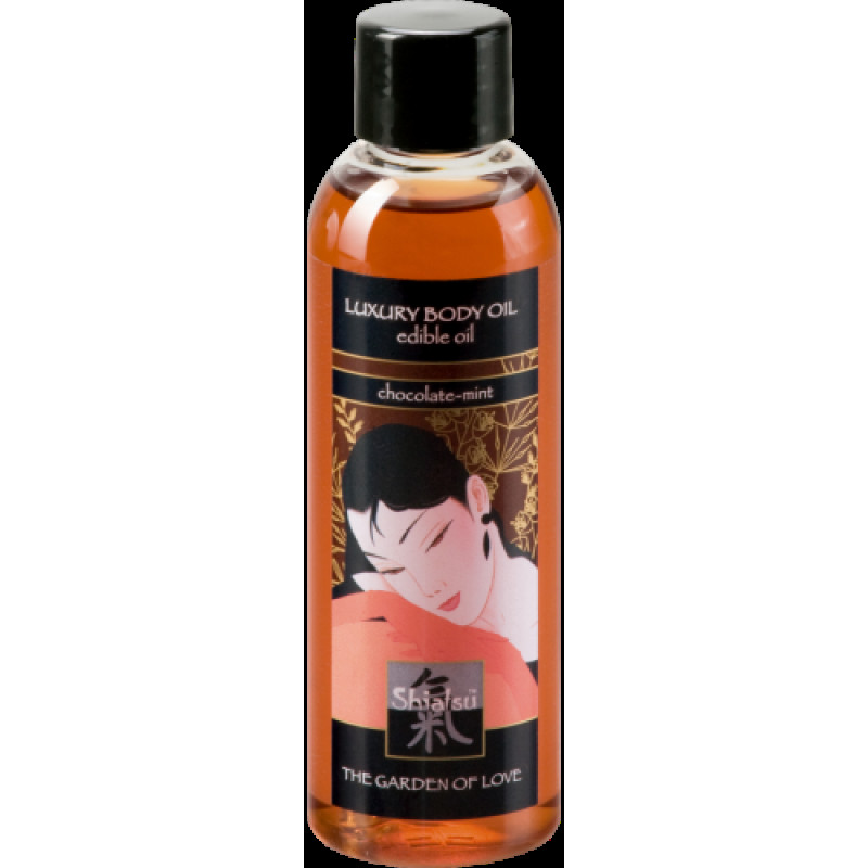Їстівна олія для тіла Hot Shiatsu з ароматом Шоколаду та м'яти 100 мл Їстівна олія для тіла Hot Shiatsu з ароматом Шоколаду та м'яти 100 мл