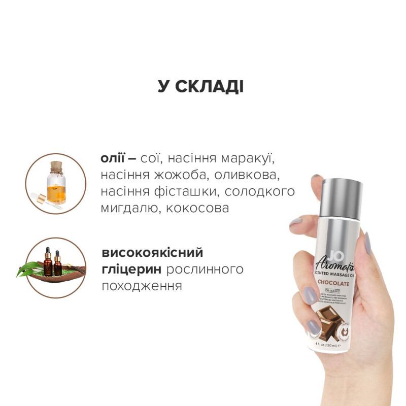 Натуральное массажное масло JO Aromatix Massage Oil Chocolate 120 мл Натуральное массажное масло JO Aromatix Massage Oil Chocolate 120 мл