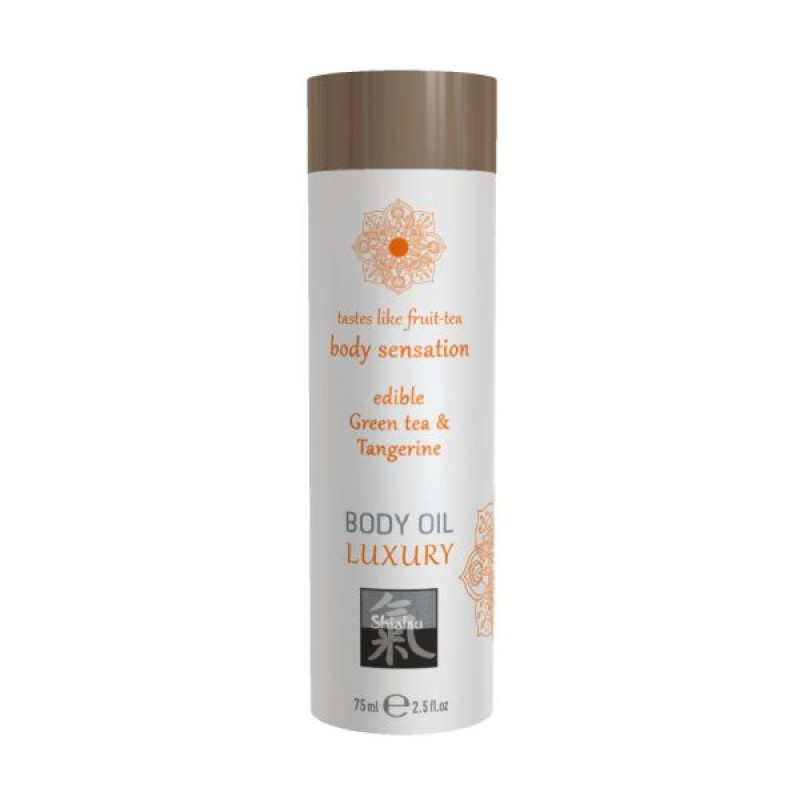 Съедобное масло для тела Hot SHIATSU Зеленый Чай и Мандарин 75мл Съедобное масло для тела Hot SHIATSU Зеленый Чай и Мандарин 75мл