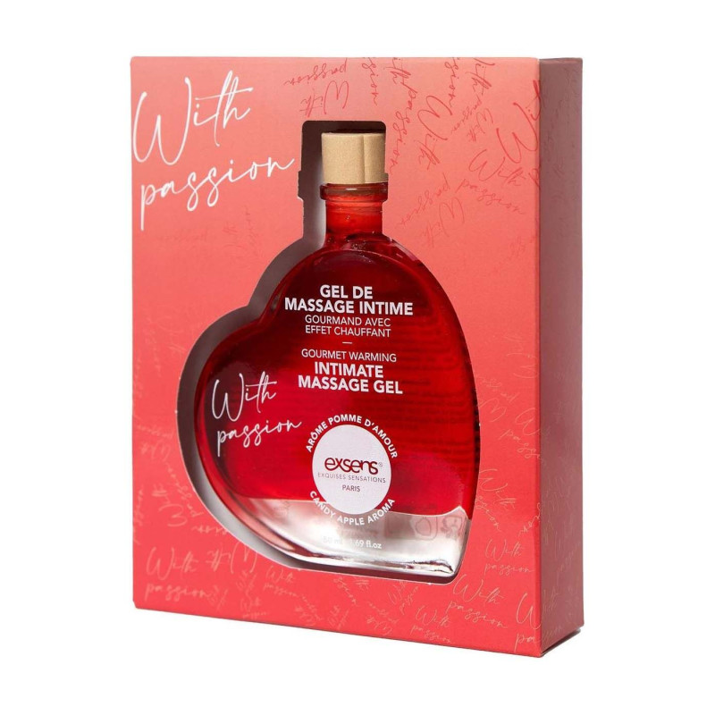 Массажное масло EXSENS With Passion Candy Apple 50мл разогревающее, без сахара, съедобное