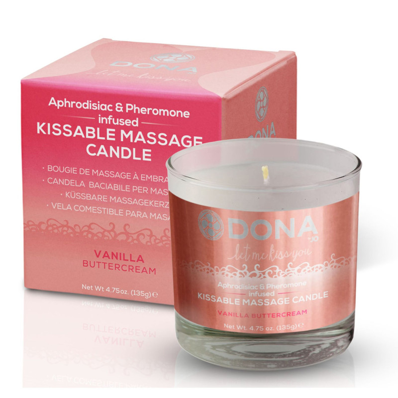 Массажная свеча DONA Kissable Massage Candle Vanilla Buttercream 125 мл Массажная свеча DONA Kissable Massage Candle Vanilla Buttercream 125 мл