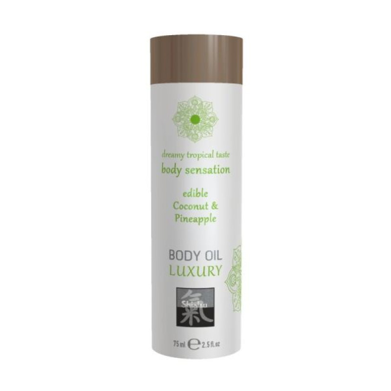 Їстівна олія для тіла Hot SHIATSU Кокос та Ананас 75мл Їстівна олія для тіла Hot SHIATSU Кокос та Ананас 75мл