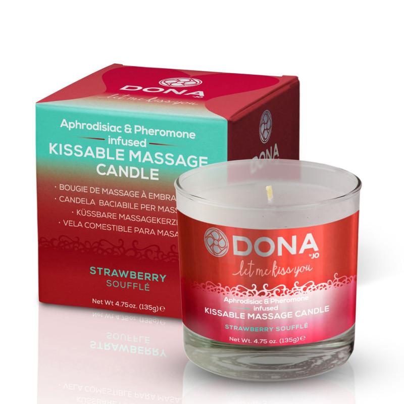 Массажная свеча DONA Kissable Massage Candle Strawberry Souffle 125 мл Массажная свеча DONA Kissable Massage Candle Strawberry Souffle 125 мл