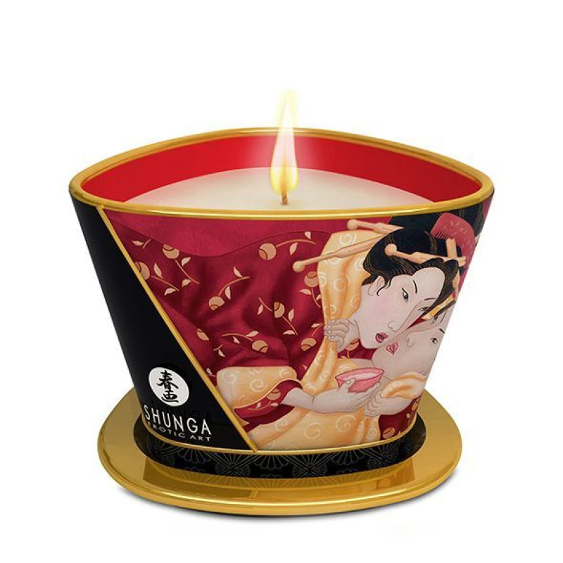 Массажная свеча Shunga Massage Candle Sparkling Strawberry Wine 170 мл Массажная свеча Shunga Massage Candle Sparkling Strawberry Wine 170 мл