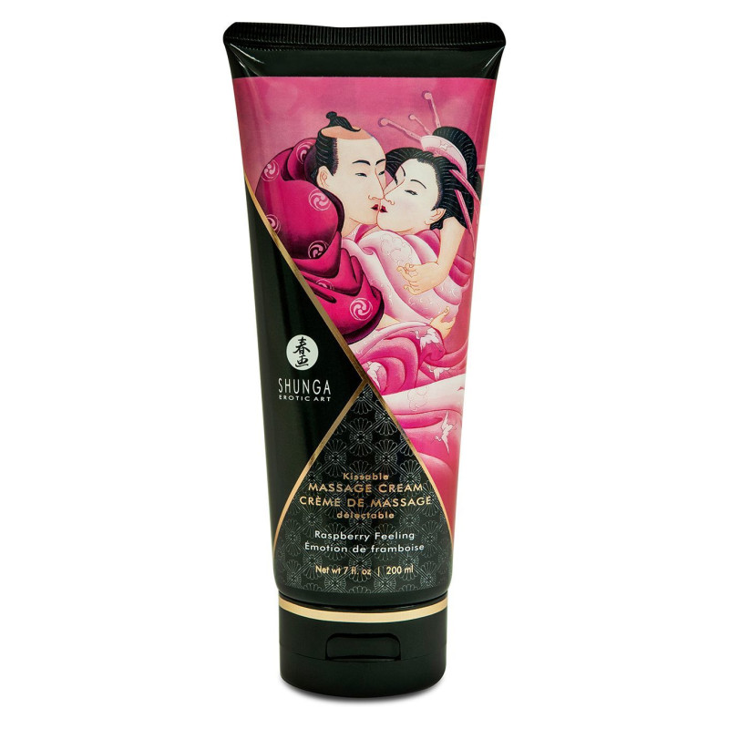Їстівний масажний крем Shunga Kissable Massage Cream Raspberry Feeling 200 мл Їстівний масажний крем Shunga Kissable Massage Cream Raspberry Feeling 200 мл