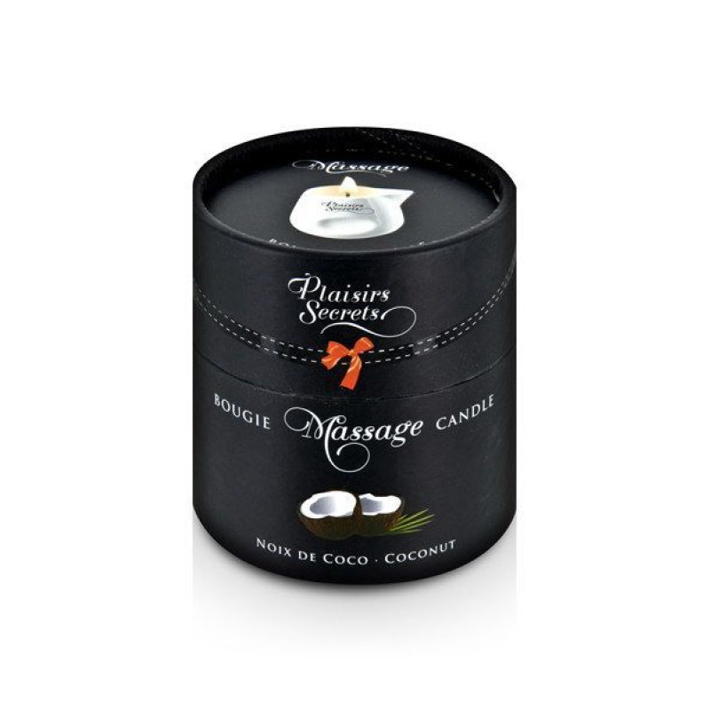 Масажна свічка Plaisirs Secrets Coconut (80 мл) подарункова упаковка, керамічний посуд Масажна свічка Plaisirs Secrets Coconut (80 мл) подарункова упаковка, керамічний посуд