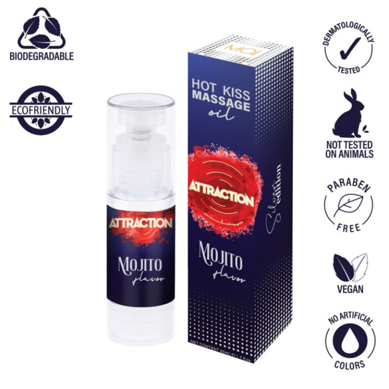 Съедобное массажное масло MAI Attraction Mojito Hot Kiss (50 мл) Съедобное массажное масло MAI Attraction Mojito Hot Kiss (50 мл)