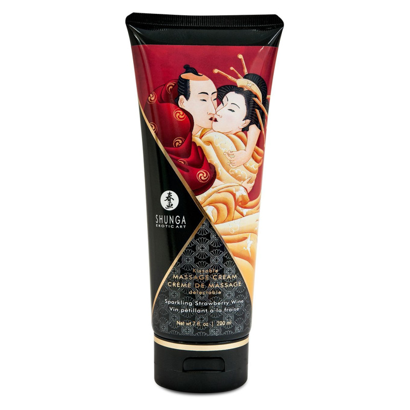 Съедобный массажный крем Shunga Kissable Massage Cream Sparkling Strawberry Wine 200 мл Съедобный массажный крем Shunga Kissable Massage Cream Sparkling Strawberry Wine 200 мл