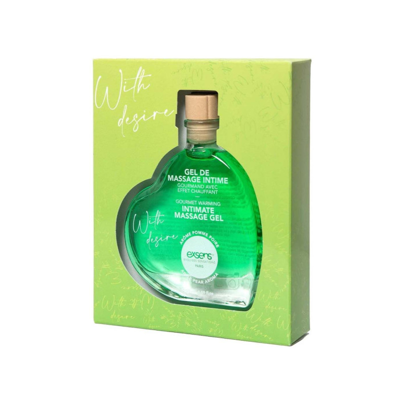 Массажное масло EXSENS With Desire Apple Pear 50мл разогревающее, без сахара, съедобное