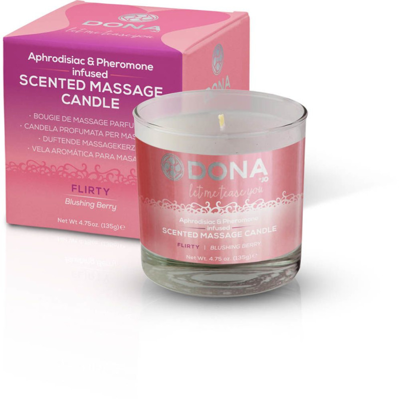 Массажная свеча DONA Scented Massage Candle Blushing Berry FLIRTY 135 гр Массажная свеча DONA Scented Massage Candle Blushing Berry FLIRTY 135 гр
