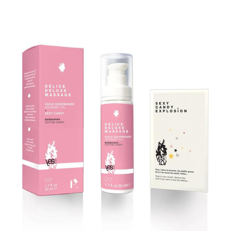 Съедобное массажное масло YESforLOV DÉLICE DELUXE Сахарная вата 50 мл Съедобное массажное масло YESforLOV DÉLICE DELUXE Сахарная вата 50 мл