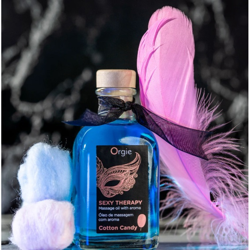 Набір: їстівна масажна олія + перо ЦУКРОВА ВАТА Orgie 100 мл Набір: їстівна масажна олія + перо ЦУКРОВА ВАТА Orgie 100 мл