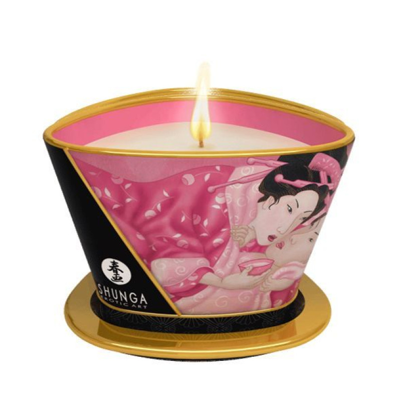 Массажная свеча Shunga Massage Candle – Rose Petals (170 мл) с афродизиаками Массажная свеча Shunga Massage Candle – Rose Petals (170 мл) с афродизиаками