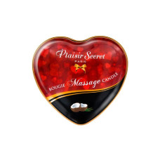 Массажная свеча сердечко Plaisirs Secrets Кокосовая 35 мл