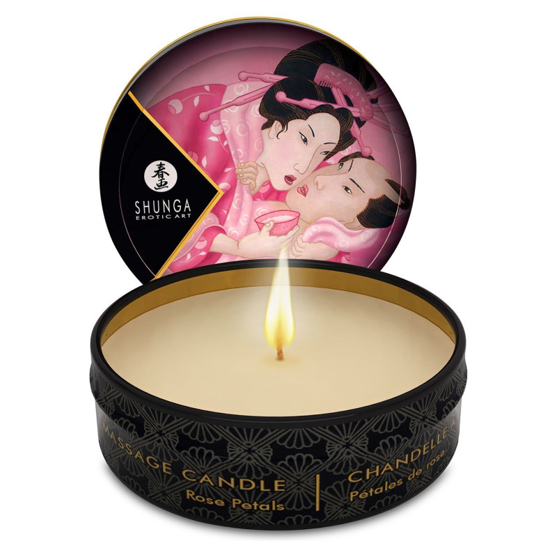 Массажная свеча Shunga Mini Massage Candle Rose Petals 30 мл Массажная свеча Shunga Mini Massage Candle Rose Petals 30 мл