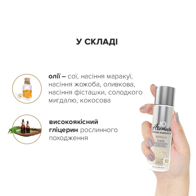 Натуральное массажное масло JO Aromatix Massage Oil Vanilla 120 мл Натуральное массажное масло JO Aromatix Massage Oil Vanilla 120 мл