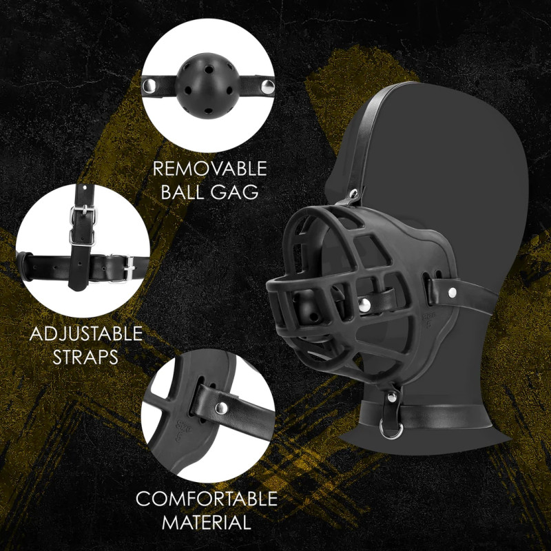 Маска-намордник с кляпом Ouch! Xtreme Muzzle with Removable Ball Gag