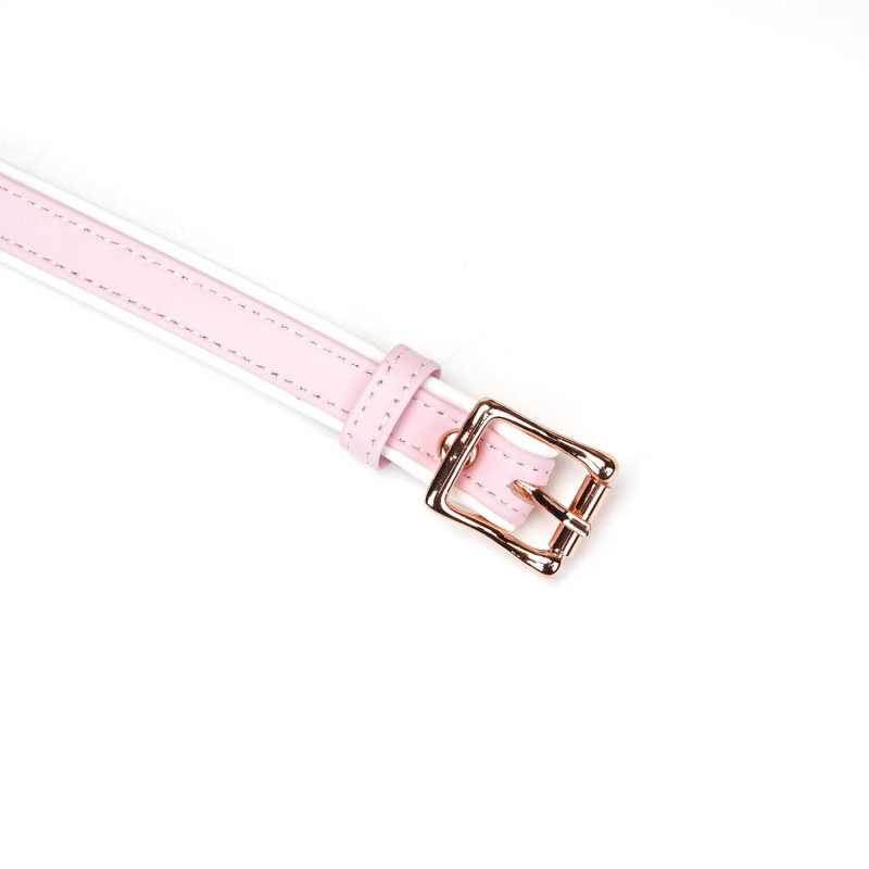 Кожаная маска на глаза Liebe Seele White & Pink Fairy Goat Leather Blindfold