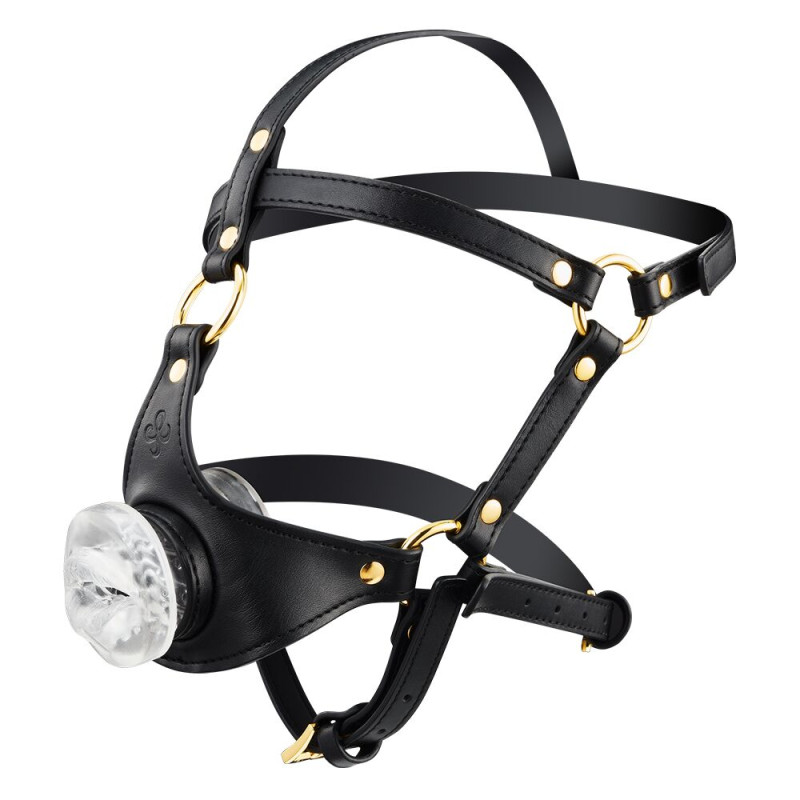 Маска-сбруя для орального секса LOCKINK SEVANDA Blowjob Head Harness