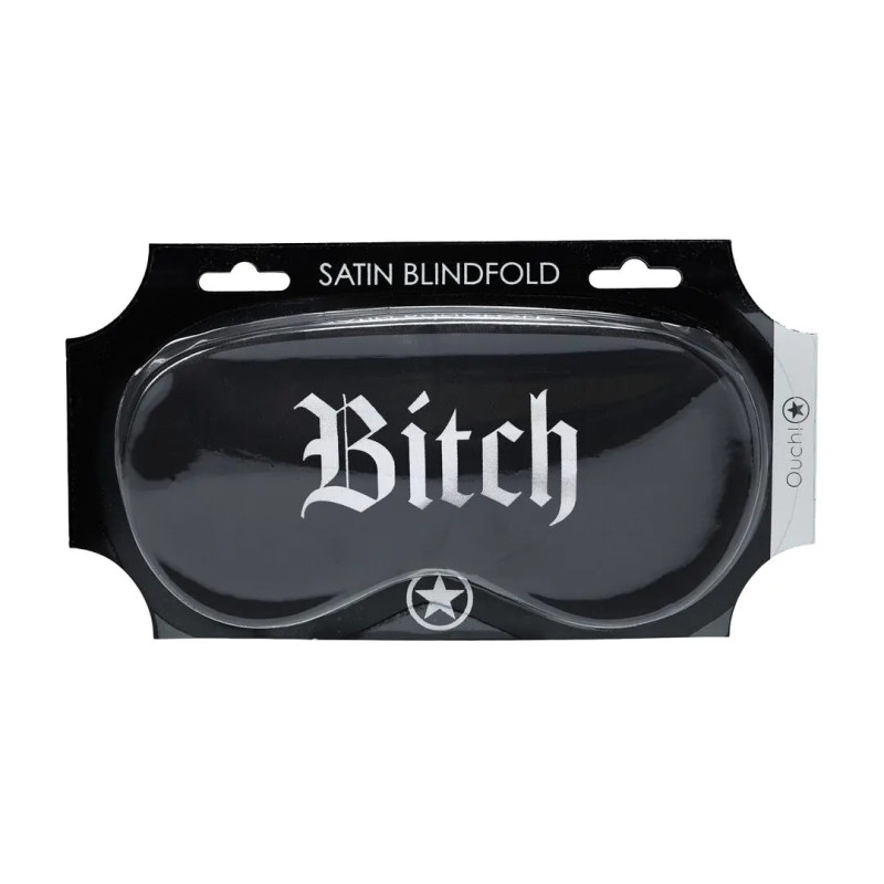 Маска на глаза Ouch! Satin Blindfold Bitch Black