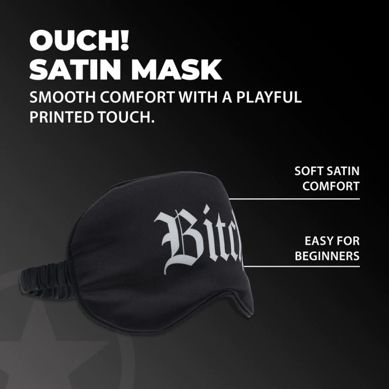 Маска на глаза Ouch! Satin Blindfold Bitch Black