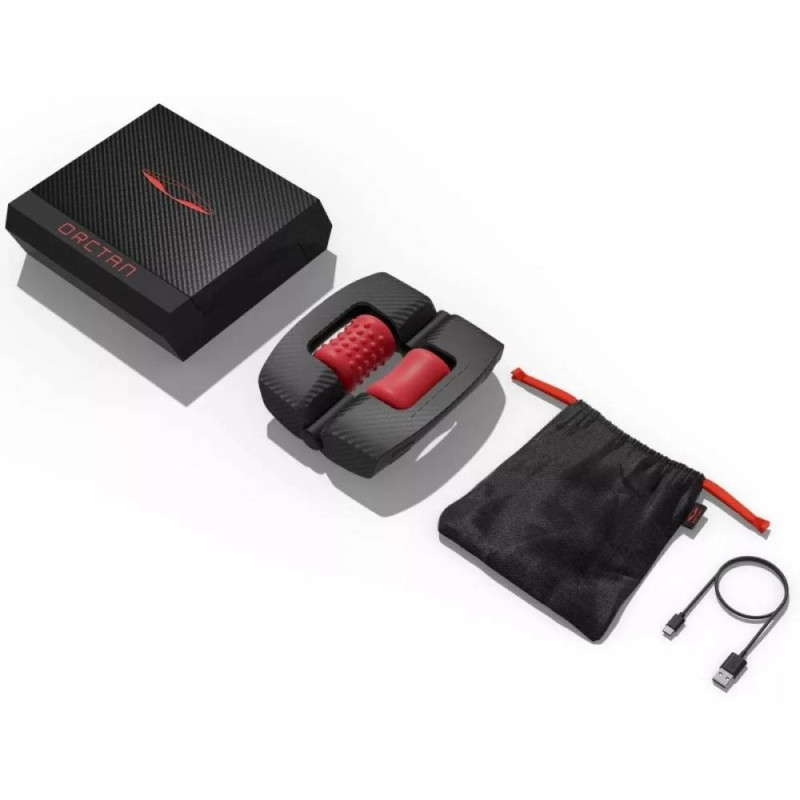 Мастурбатор нереалістичний з вібрацією Womanizer Orctan Червоно-чорний