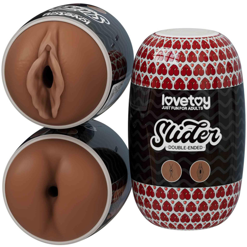 Мастурбатор LoveToy Slider DoubleLoveToyEnded Masturbator Ass and Vagina Brown