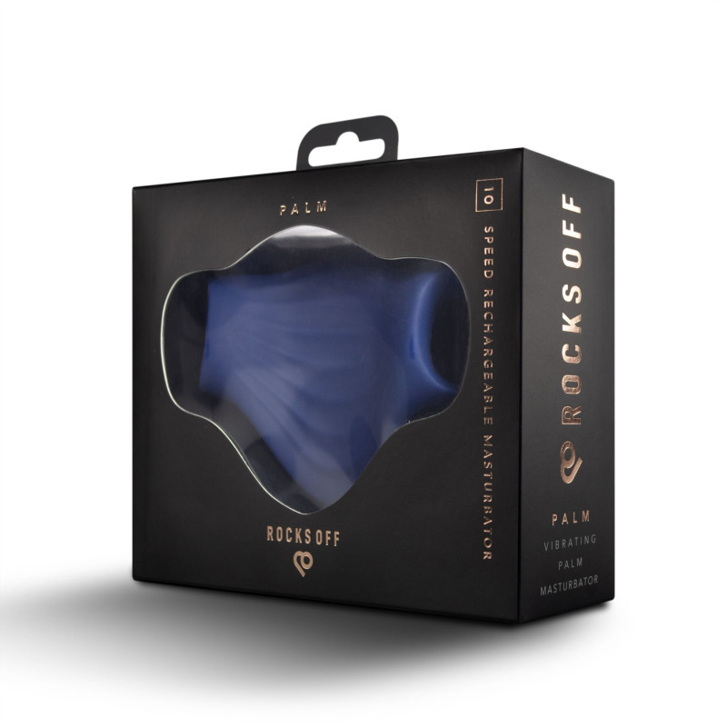 Мастурбатор Rocks Off Palm Blue, петли для пальцев, 10 режимов