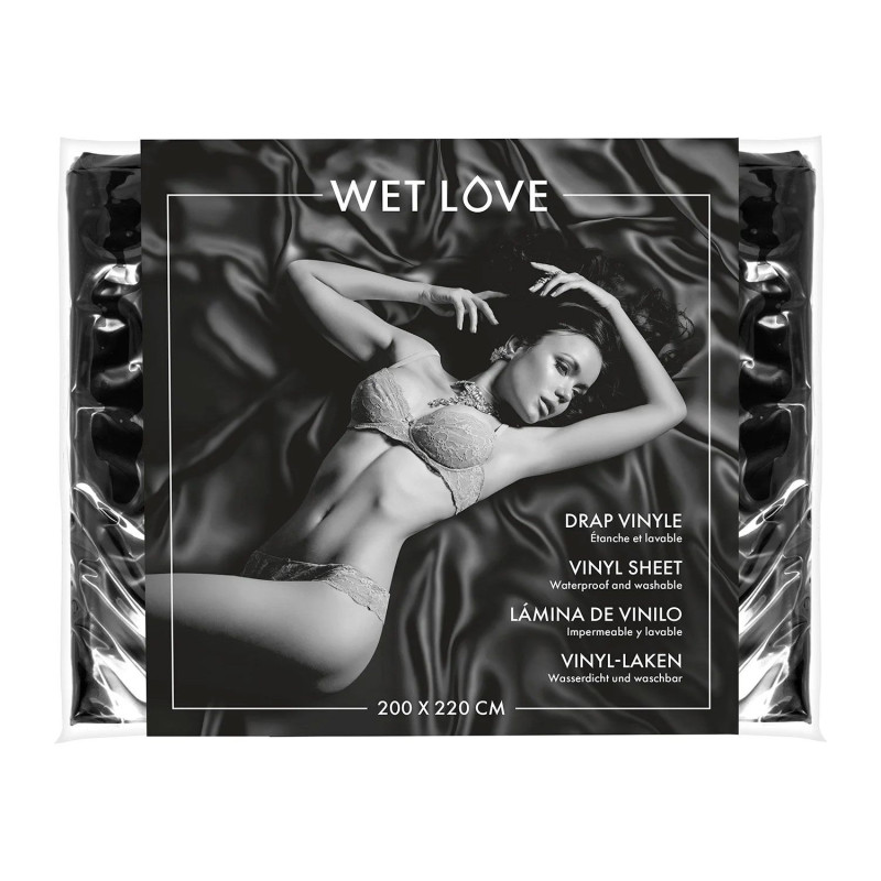 Простынь из винила Fetish Tentation Black 220x200, черная Простынь из винила Fetish Tentation Black 220x200, черная