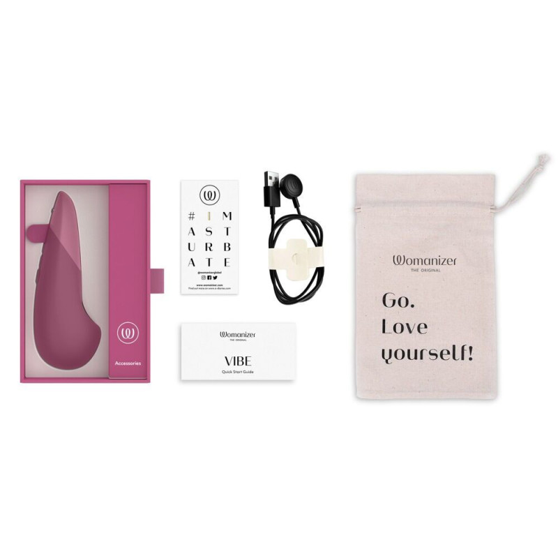 Мини-вибратор Womanizer Vibe Dusky Pink, 3 авторежима + 10 уровней интенсивности