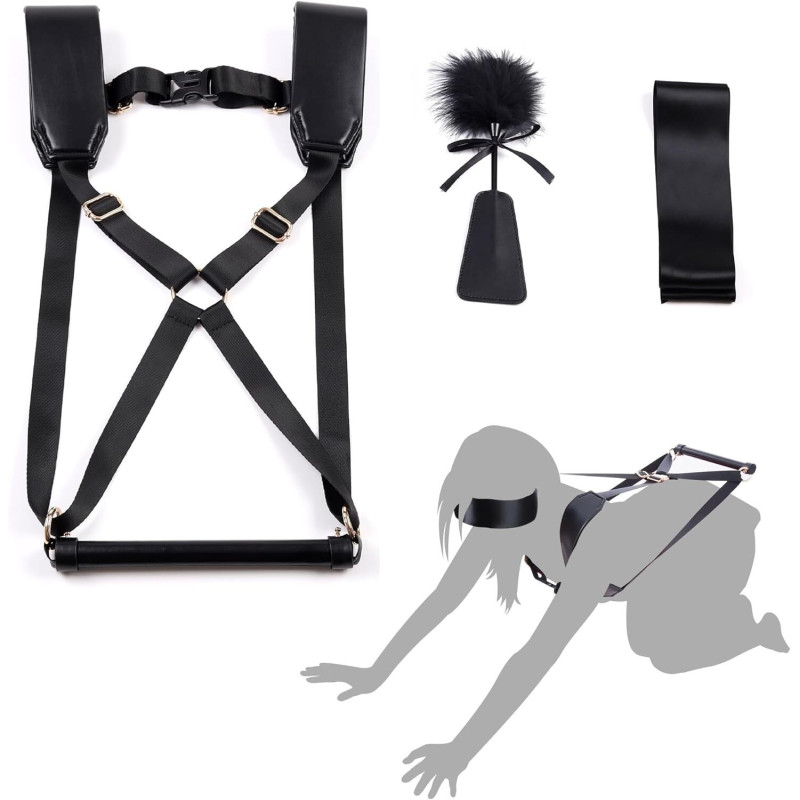 БДСМ-набір LOCKINK YEAHWOW Black Doggy Style Saddle set