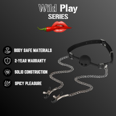Набор БДСМ Erospace Wild Play Mouth Gag With Nipple Clamps C15