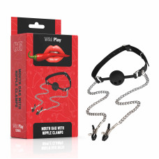 Набор БДСМ Erospace Wild Play Mouth Gag With Nipple Clamps C15
