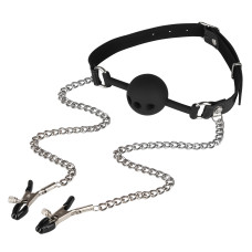 Набор БДСМ Erospace Wild Play Mouth Gag With Nipple Clamps C15
