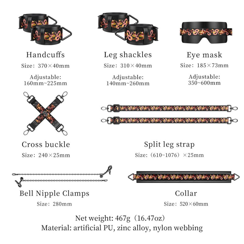 БДСМ-набір LOCKINK The Flowering Serpent - Bondage Set, 7 шт.