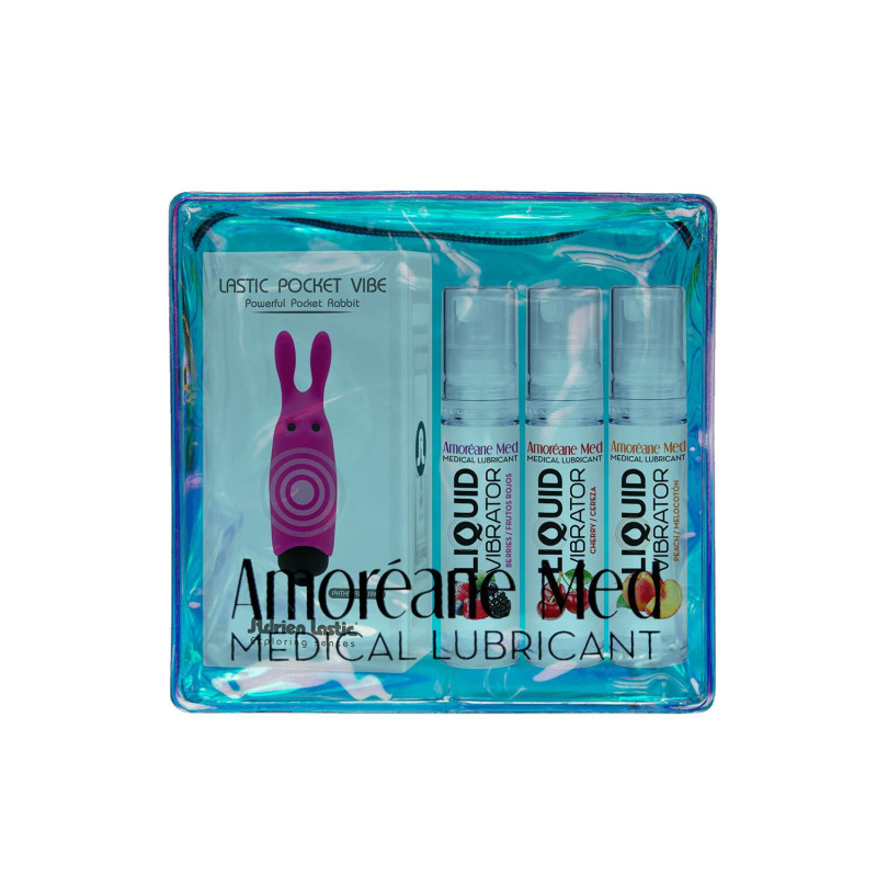 Набір з 3-х смаків стимулювального лубриканта Amoreane Med (3х10мл) та віброкулі Adrien Lastic Pink Набір з 3-х смаків стимулювального лубриканта Amoreane Med (3х10мл) та віброкулі Adrien Lastic Pink