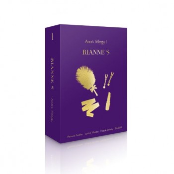 Подарунковий набір RIANNE S Ana's Trilogy Set I: помада-вібратор, пір'їнка, затискачі для сосків, пов'язка