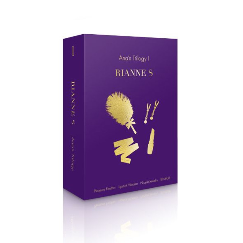 Подарочный набор RIANNE S Ana's Trilogy Set I: помада-вибратор, перышко, зажимы для сосков, повязка Подарочный набор RIANNE S Ana's Trilogy Set I: помада-вибратор, перышко, зажимы для сосков, повязка